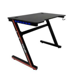 Escritorio Gamer Vivitar LvlUp Zebra King, Madera y Metal, 76 x 60 x 110 cm, Luces, Negro