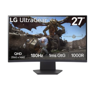 Monitor Gamer Curvo LG Ultragear 27GS60QC-B, 27" QHD, Panel VA, 180hz, 1ms, FreeSync, HDR 10